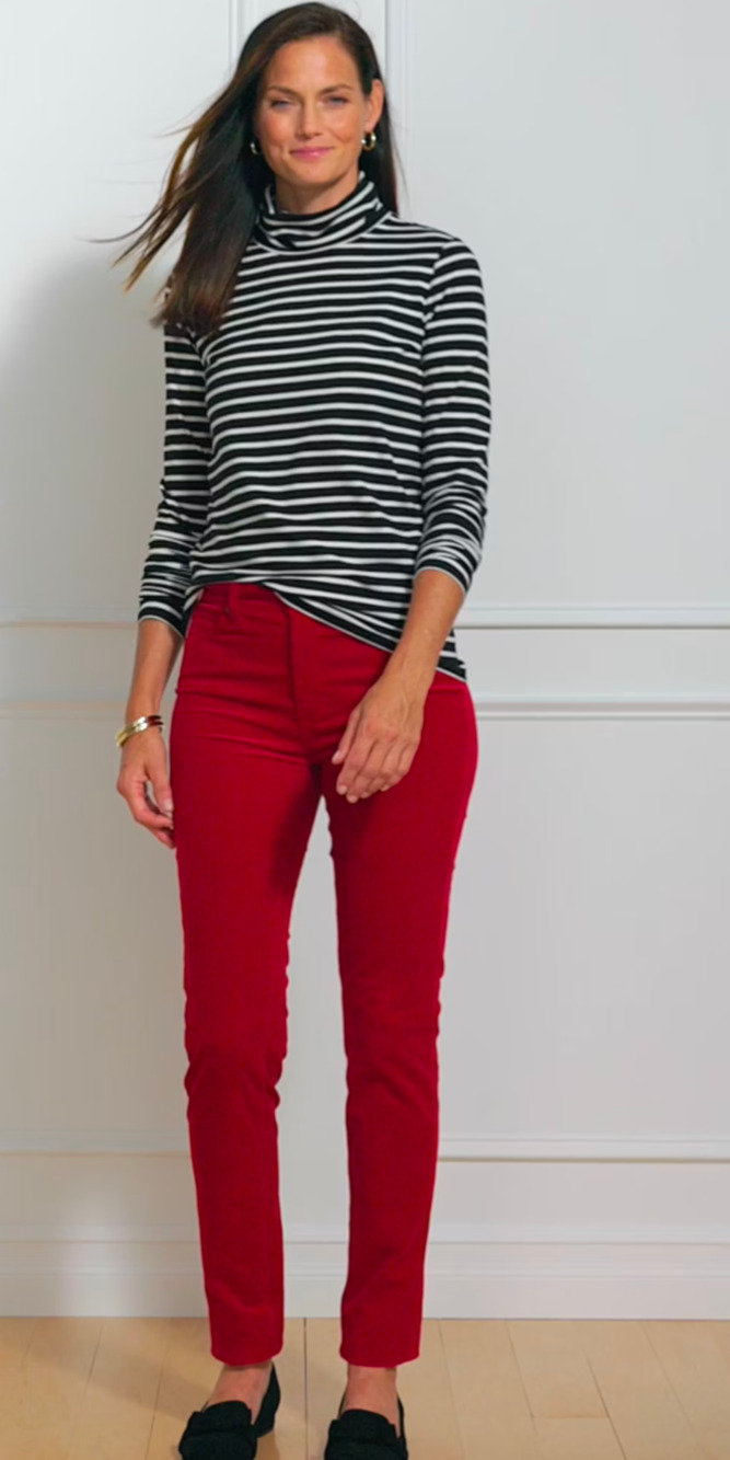 Talbots Red Straight Leg Corduroy Pants